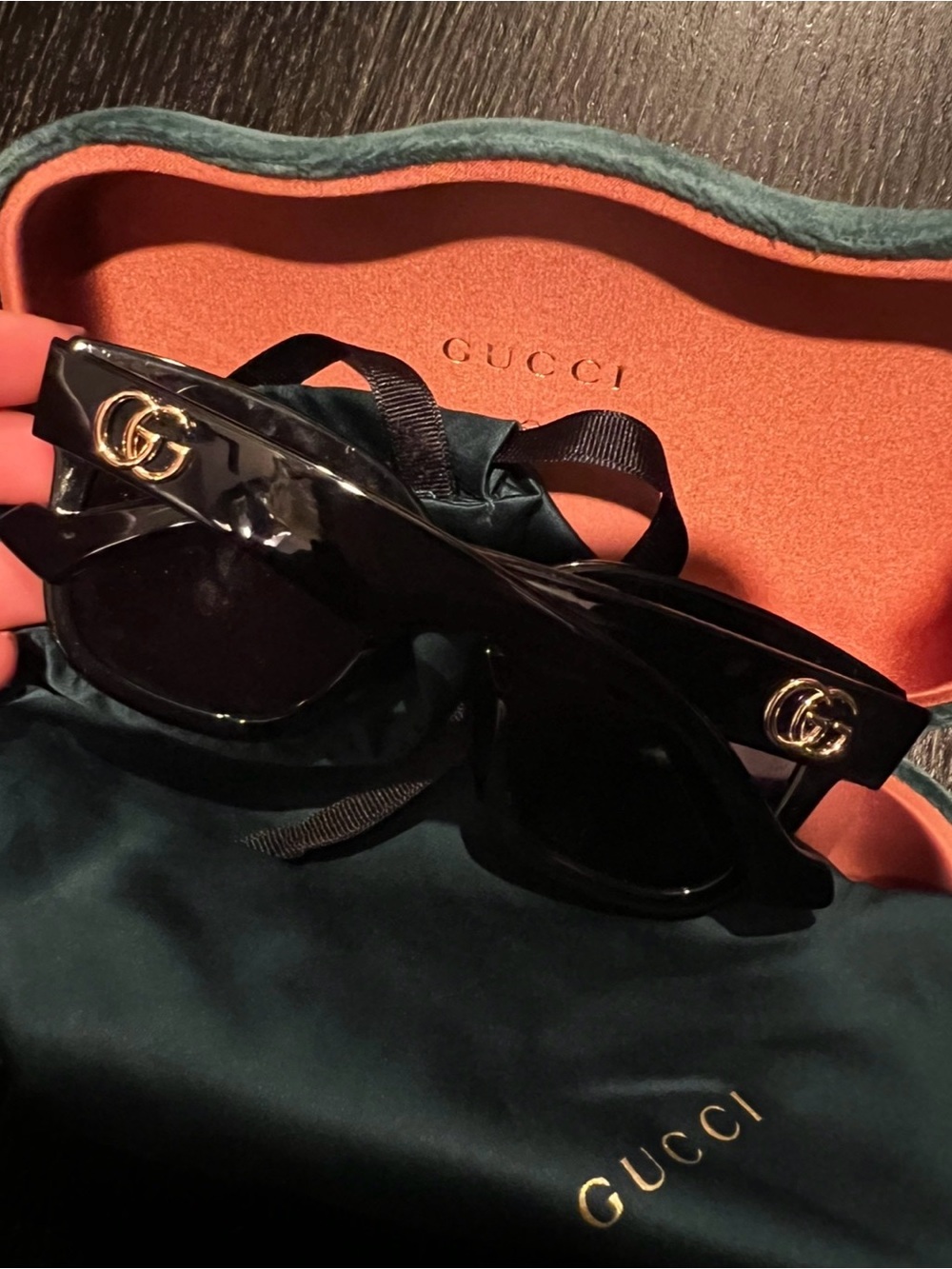 Gucci Women’s Black Sunglasses with GG Logo